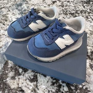 New Balance Kids Navy and White Sneakers